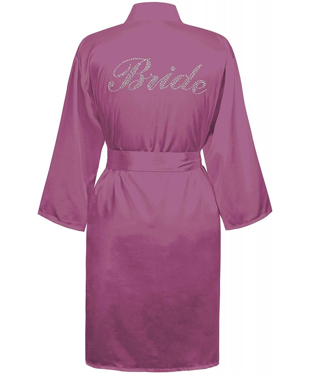 Robes Bridal Robe with Rhinestones- 3/4 Sleeves - Orchid - CI12D8RACO1