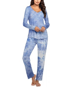 Sets Women's Pj Set Sleepwear Two Piece Pajamas Tops with Long Sleep Pants Pjs Loungewear - Tie Dye 2 - CI1908DE5U7