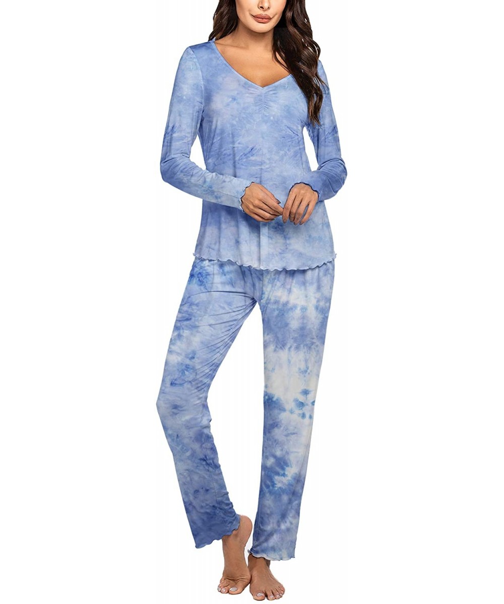 Sets Women's Pj Set Sleepwear Two Piece Pajamas Tops with Long Sleep Pants Pjs Loungewear - Tie Dye 2 - CI1908DE5U7