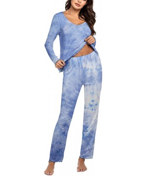 Sets Women's Pj Set Sleepwear Two Piece Pajamas Tops with Long Sleep Pants Pjs Loungewear - Tie Dye 2 - CI1908DE5U7