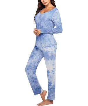 Sets Women's Pj Set Sleepwear Two Piece Pajamas Tops with Long Sleep Pants Pjs Loungewear - Tie Dye 2 - CI1908DE5U7