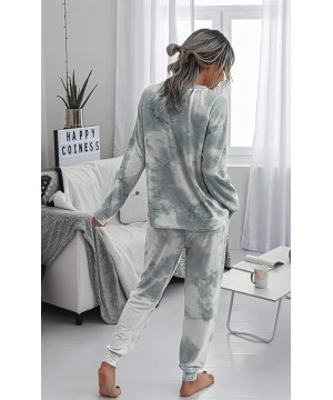 Sets Women's Tie Dye Pajamas Set Long Sleeves Two Pieces Pullover Tops and Pants PJ Sets Joggers Sleepwear Loungewear - Gray ...