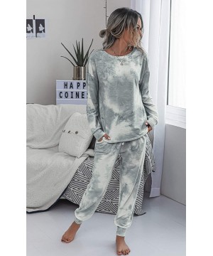 Sets Women's Tie Dye Pajamas Set Long Sleeves Two Pieces Pullover Tops and Pants PJ Sets Joggers Sleepwear Loungewear - Gray ...