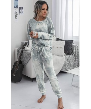 Sets Women's Tie Dye Pajamas Set Long Sleeves Two Pieces Pullover Tops and Pants PJ Sets Joggers Sleepwear Loungewear - Gray ...