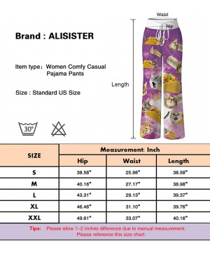 Bottoms Womens Pajama Bottoms Comfy Palazzo Lounge Pant Sleepwear - Multicolor Colorful - CG197X26LWK