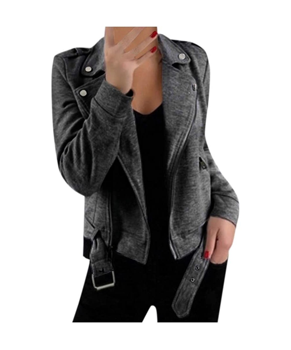 Baby Dolls & Chemises Women Short Jacket Outerwear Long Sleeve Blazer Open Front Short Cardigan Suit Jacket Coat - Dark Gray ...