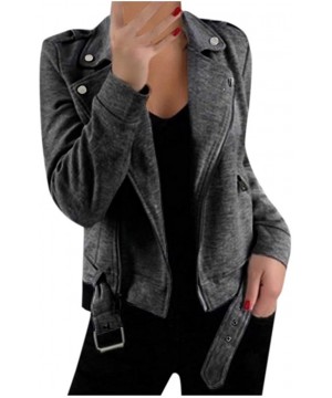 Baby Dolls & Chemises Women Short Jacket Outerwear Long Sleeve Blazer Open Front Short Cardigan Suit Jacket Coat - Dark Gray ...