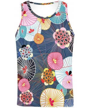 Undershirts Men's Muscle Gym Workout Training Sleeveless Tank Top Beautiful Abstract Colorful Foral - Multi8 - CW19D0QGO8U