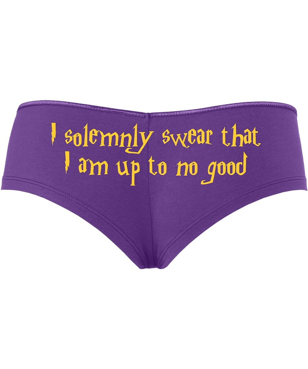 Panties I Solemnly Swear That I Am up to No Good Purple Boyshort Panties - Yellow - C118STU2UOT