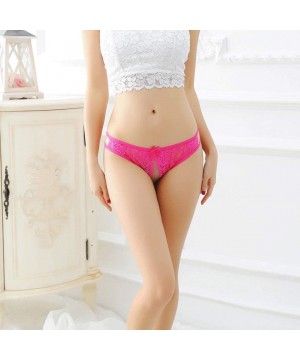 Panties Alluring Underwear one Size Perspective Panties Hollow hot Thong Sexy (Color Rose red- Size Free Size) - Rose Red - C...