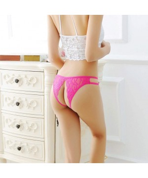 Panties Alluring Underwear one Size Perspective Panties Hollow hot Thong Sexy (Color Rose red- Size Free Size) - Rose Red - C...