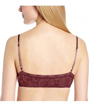 Bras Women's Stretch-Lace Bralette - Wine - C2126SL2XLZ