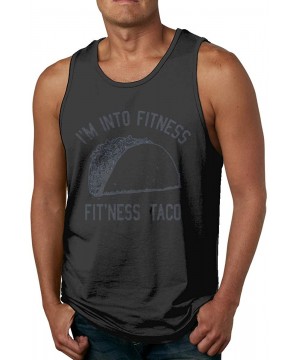 Undershirts Fitness Ta Co Men's Cotton Undershirts Crew Neck Tank Tops - Black - CO19CKXQ5LX