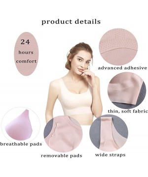 Bras Sleep Bras Thin Soft Comfy Daily Bras Seamless Leisure Bras for Women A to D Cup with Removable Pads - 2-pack Black+nude...