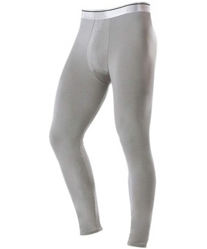 Thermal Underwear Men Long Johns Pant Classic Thermal Base Layer Thin Underwear Bottoms - Gray - CK192W8S0XQ