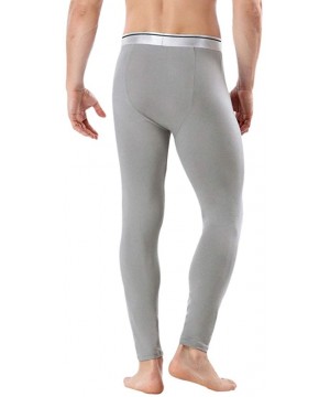 Thermal Underwear Men Long Johns Pant Classic Thermal Base Layer Thin Underwear Bottoms - Gray - CK192W8S0XQ