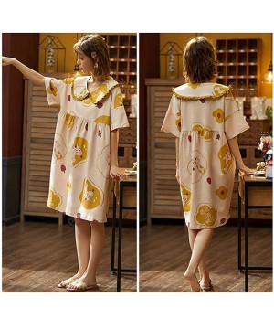 Robes Cute Printed Nightgown Soft Comfortable Lounge Robe Girls Sexy Cotton Underskirt Womens Shirt Sleepwear Homewear B - C7...