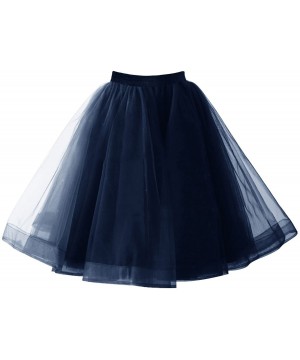 Slips Women's Tutu Halloween Tulle Skirt 50s Vintage Ballet Dance Skirts - Navy Blue - CS18YA4TQOW