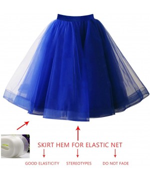 Slips Women's Tutu Halloween Tulle Skirt 50s Vintage Ballet Dance Skirts - Navy Blue - CS18YA4TQOW