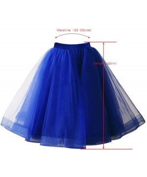 Slips Women's Tutu Halloween Tulle Skirt 50s Vintage Ballet Dance Skirts - Navy Blue - CS18YA4TQOW