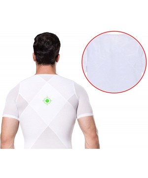 Undershirts Slimming Body Shaper Tank Tops Zipper Tummy Compression Vest Undershirt for Men - B - White - CN18WDDKGC2