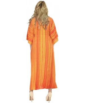 Nightgowns & Sleepshirts Women's Plus Size Kaftan Nightgown Lounge Dress US 16-32W Work from Home Clothes Women Midi Kaftan C...