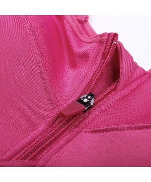 Bras Women's Seamless Wirefree Zipper Front Racerback Sports Bra with Removable Paddings - Hot Pink - CA193MUDOA8