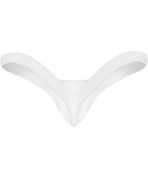 G-Strings & Thongs Men's Mesh See Through Open Back Stretchy Jockstrap G-String Bikini Low Rise Thong Underwear - White - CD1...