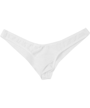 G-Strings & Thongs Men's Mesh See Through Open Back Stretchy Jockstrap G-String Bikini Low Rise Thong Underwear - White - CD1...