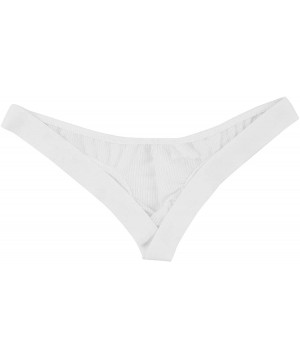 G-Strings & Thongs Men's Mesh See Through Open Back Stretchy Jockstrap G-String Bikini Low Rise Thong Underwear - White - CD1...