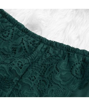 Baby Dolls & Chemises Women Shorts Silk Satin Sexy Lace Floral Bow Pajamas Underwear - Green - C4198358CKC