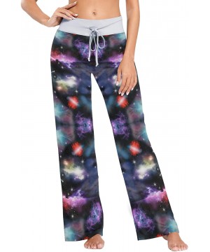 Bottoms Women's Pajama Pants-Space Galaxy Shooting Stars Drawstring Sleepwear Pants Lounge Yoga Pants Wide Leg Pants for All ...