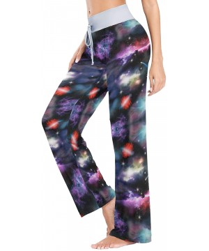 Bottoms Women's Pajama Pants-Space Galaxy Shooting Stars Drawstring Sleepwear Pants Lounge Yoga Pants Wide Leg Pants for All ...