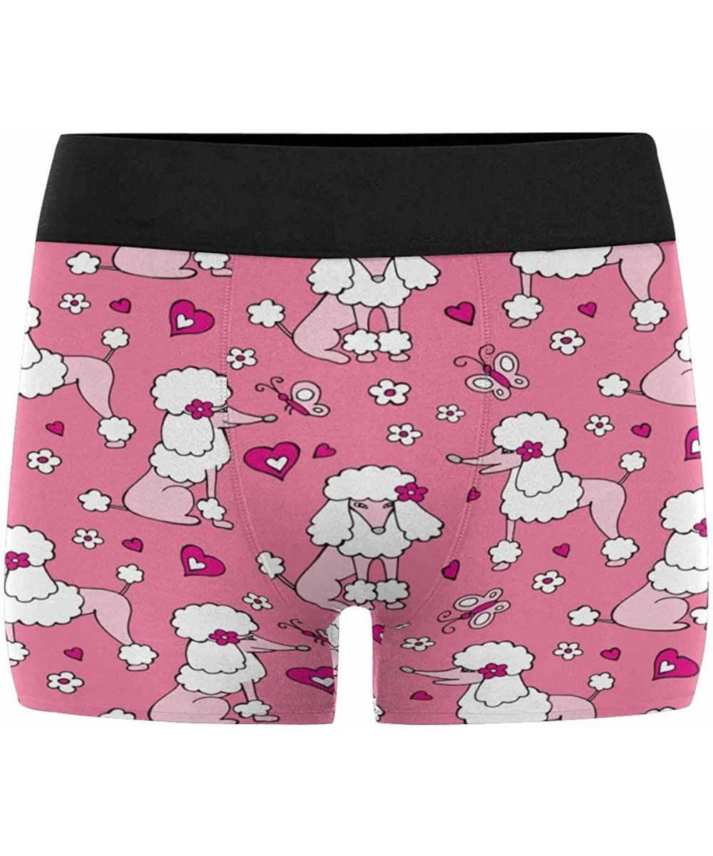 Boxer Briefs Custom Men's Boxer Briefs Dog Poodle Gray Pink - Multi 1 - C318D2K247M