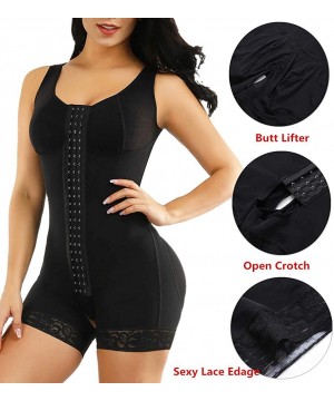 Shapewear Women Waist Trainer Bodysuit Tummy Control Corset Full Body Shaper Cincher Shapewear - Black 1 - CU18Y7U2AQH