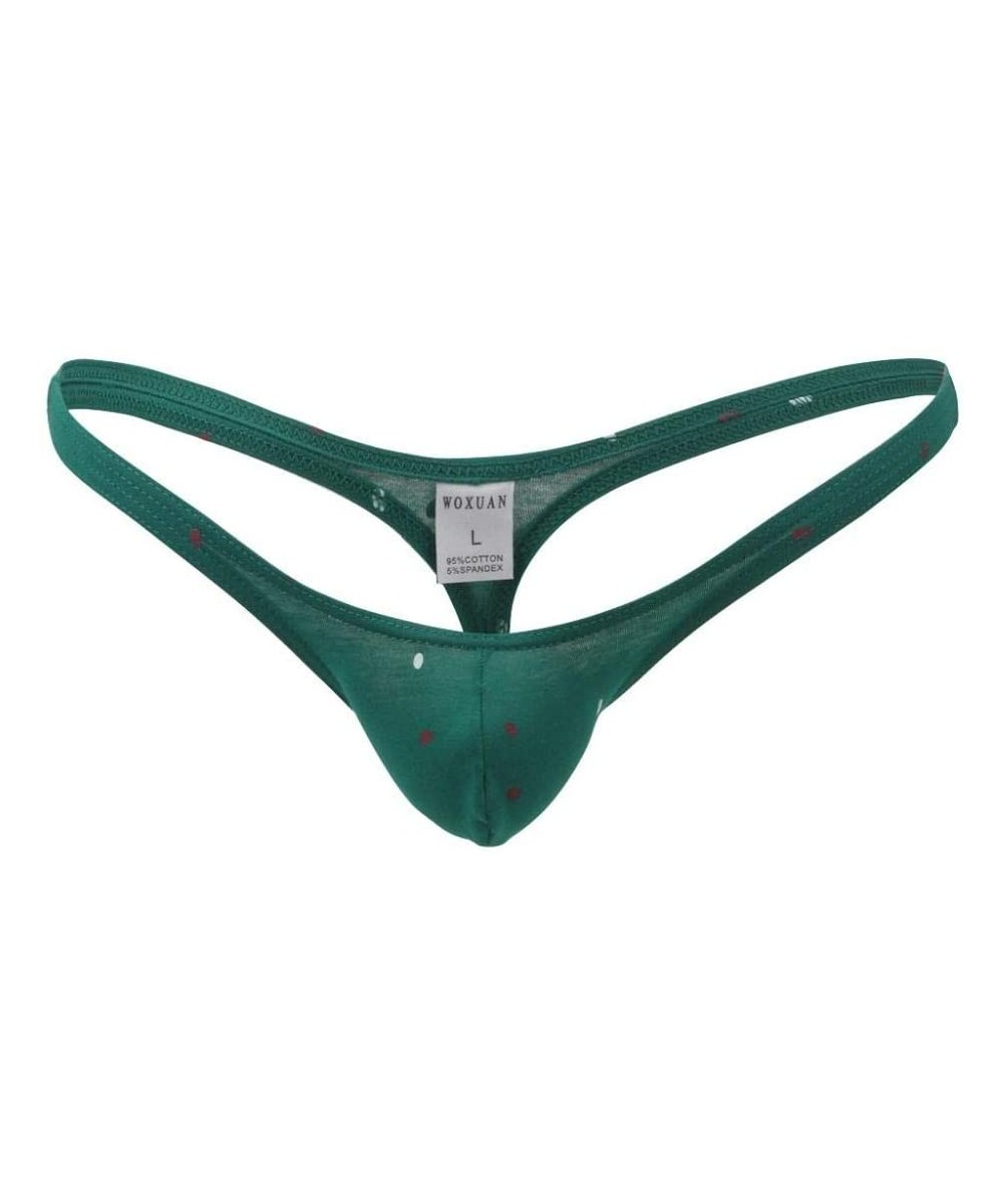 Briefs Briefs Men's Underwear Thong Ultra-Thin Low Waist Briefs Shorts-Green_L_China - Green - C819DLZU002