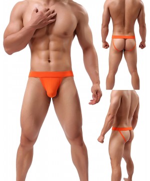 Briefs Men's Jockstrap Athletic Supporter Elastic Waistband Briefs Underwear - A07-3pack - C618E4Q44HU