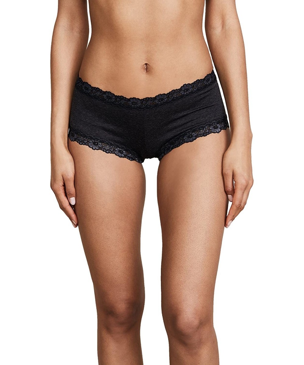 Panties Women's Heather Jersey Boy Shorts - Black/Heather - CT12N8VNE60