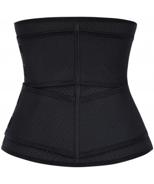 Shapewear Women Waist Trainer Corset Trimmer Belt Body Shaper Cincher Neoprene Sport Girdle with Zipper - Black-2(latex) - C9...