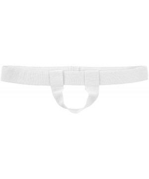 G-Strings & Thongs Men's Sexy G-String Jockstrap Low Rise Hollow Out Enhance Thong Panties Naughty Underwear - White - C919DR...