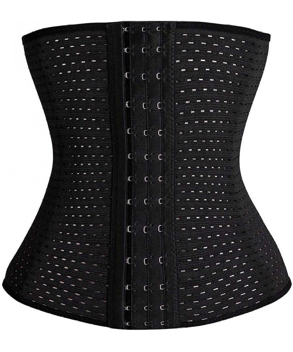 Shapewear Body Shaper Steel Boned Waist Trainer Corset Belt Plus Size Women Postpartum Belly Slimming Belt - Black - CZ18T3R06DY