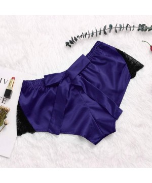 Accessories Satin Pants Sexy lace Pajama Underwear Women Shorts S-XXXL - Blue B - CI198NDEHKS