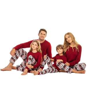 Sleep Sets Matching Family Christmas Pajamas Set Boys Girls Womens Mens Sleepwear Holiday PJ Sets Halloween Pajamas - Red Dee...