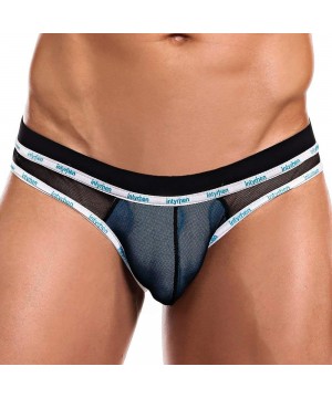 Bikinis Ero BikLow Rise High Cut Sexy Designer Mens Sheer Underwear - Black - CC19C29C8WI