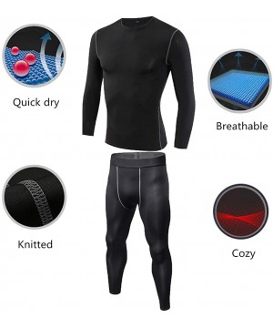 Thermal Underwear Men's Quick-Drying Thermal Underwear Top & Bottom Set 2 pc Long John Winter Ski Cycling Moto Sports - Green...