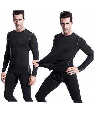 Thermal Underwear Men's Quick-Drying Thermal Underwear Top & Bottom Set 2 pc Long John Winter Ski Cycling Moto Sports - Green...