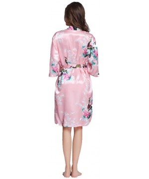 Robes Women Floral Satin Robe Peacock and Flower Bridal Dressing Gown Wedding Bride Bridesmaid Kimono Sleepwear 1 XL 1 - CX19...