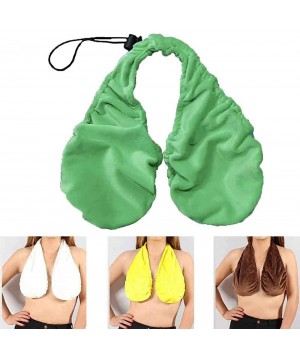 Camisoles & Tanks Women's Towel Bra- Comfortable Casual Towel Crop Top Hanging Neck Tube Top - Green - C219DSGM4R8