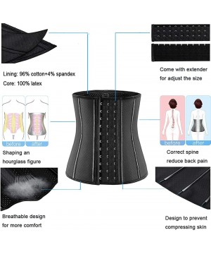 Bustiers & Corsets Waist Trainer for Women Corset Cinher Body Shaper with Steel Bones and Extender - G-black(9 Steel Bones He...