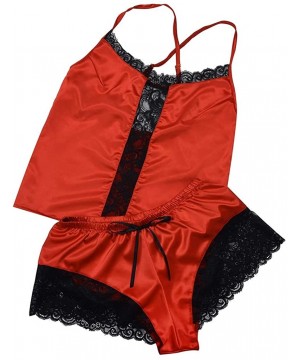 Bustiers & Corsets Sleepwear 2020 Summer Sling Nightdress Womens-Lace Sexy Passion Lingerie Babydoll G-String Plus Size - Red...